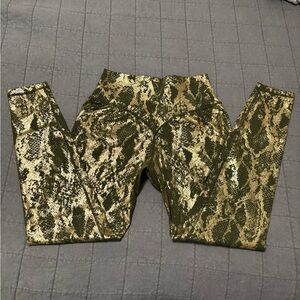Buffbunny Olive Snake Print Leggings